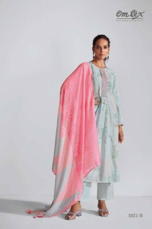 My Fashion Road Omtex Geet Muslin Linen Exclusive Ladies Suit | 5021-B
