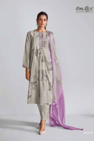 My Fashion Road Omtex Geet Muslin Linen Exclusive Ladies Suit | 5021-D