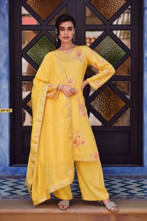 My Fashion Road Varsha Opulent Fancy Habutai Silk Exclusive Ladies Suit | OP-03