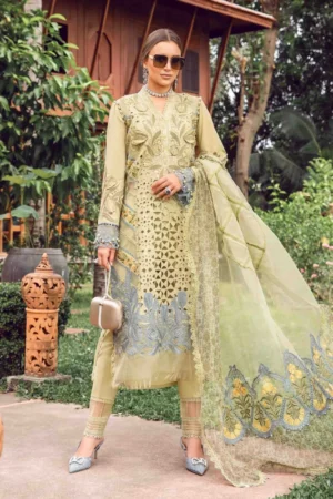 My Fashion Road MARIA B Luxury EID Lawn Unstitched Collection 2024 | EID LAWN-24-10