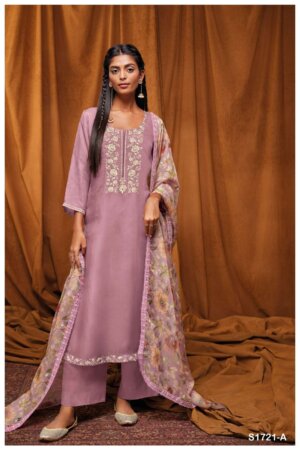 My Fashion Road Ganga Bhagyasri Habutai Silk Unstitched Ladies Suit | S1721-A