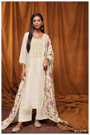 My Fashion Road Ganga Bhagyasri Habutai Silk Unstitched Ladies Suit | S1721-B