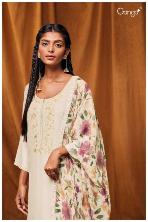 My Fashion Road Ganga Bhagyasri Habutai Silk Unstitched Ladies Suit | S1721-B