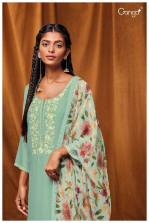 My Fashion Road Ganga Bhagyasri Habutai Silk Unstitched Ladies Suit | S1721-C