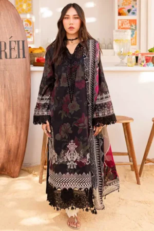 My Fashion Road Nureh Gardenia Embroidered Printed Lawn Collection 2024 | NS-133