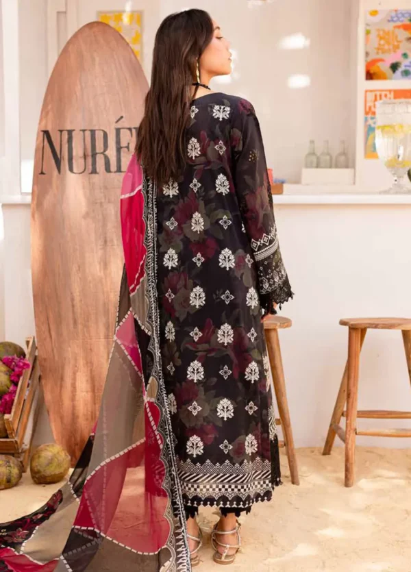 My Fashion Road Nureh Gardenia Embroidered Printed Lawn Collection 2024 | NS-133