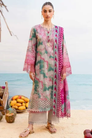 My Fashion Road Nureh Gardenia Embroidered Printed Lawn Collection 2024 | NS-137