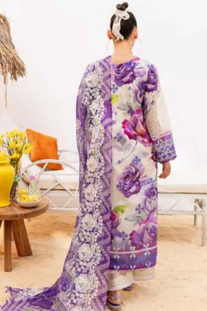 My Fashion Road Nureh Gardenia Embroidered Printed Lawn Collection 2024 | NS-138