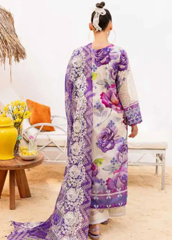 My Fashion Road Nureh Gardenia Embroidered Printed Lawn Collection 2024 | NS-138