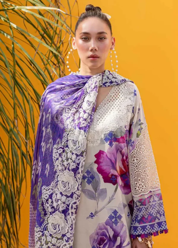 My Fashion Road Nureh Gardenia Embroidered Printed Lawn Collection 2024 | NS-138