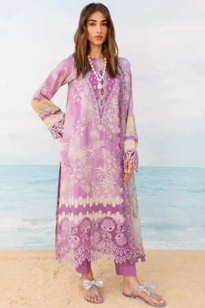 My Fashion Road Nureh Gardenia Embroidered Printed Lawn Collection 2024 | NS-134