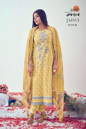 My Fashion Road Jay Vijay Aanando Jaisvi Pure Cotton Unstitched Suit | 3179-D