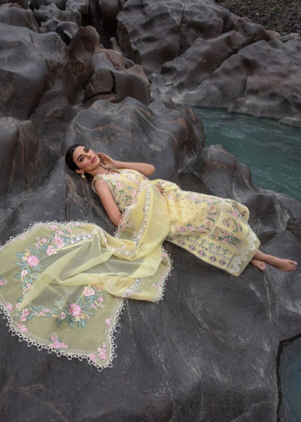 My Fashion Road Crimson Luxury Unstiched Lawn Collection 2024 | Sarfaraz | Believe In Her – Topaz Yellow