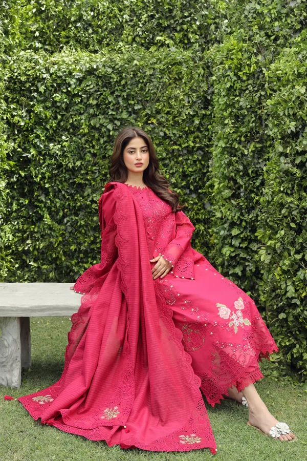 My Fashion Road Qalamkar Festive Unstitched Lawn Suit 2024 | PS-06