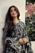 My Fashion Road Qalamkar Festive Unstitched Lawn Suit 2024 | PS-07