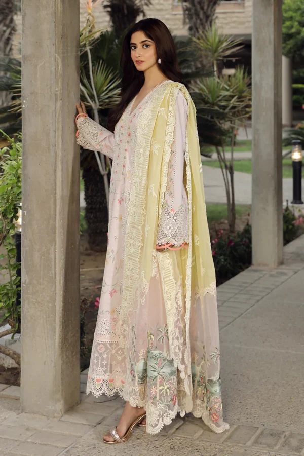 My Fashion Road Qalamkar Festive Unstitched Lawn Suit 2024 | PS-03