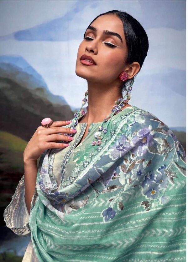 My Fashion Road Kimora Heer Ghati Digital Print Fancy Linen Suits | 9322