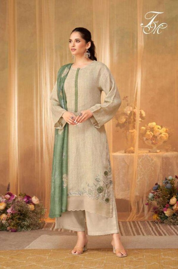My Fashion Road T And M Designer Surmai Pure Linen Fancy Suit | 2232