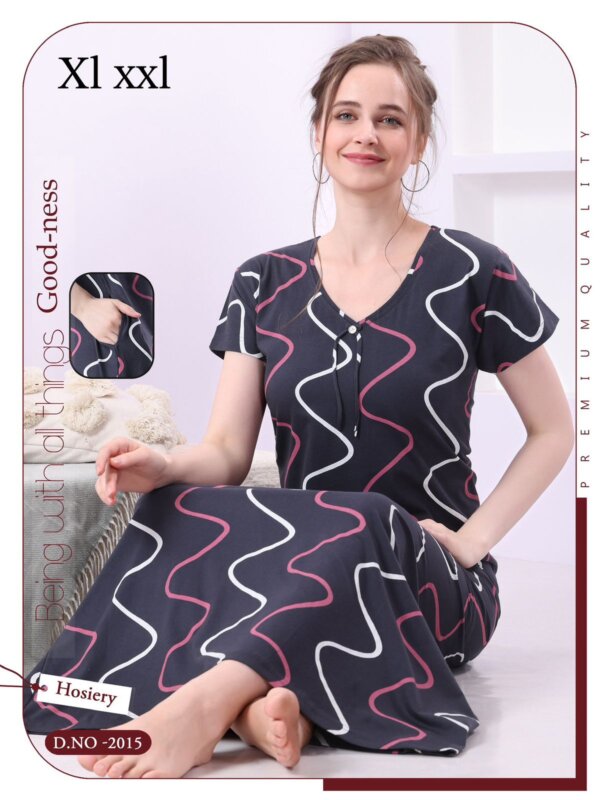 My Fashion Road Pinklabel Women Cotton Printed Nightgown – N01 | Buy 1 get 1