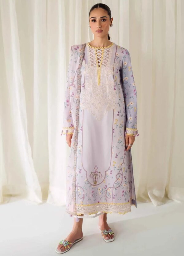 My Fashion Road Qprints By Qalamkar Embroidered Lawn Unstitched Collection 2024 | QLM24QP AR-06 Orane