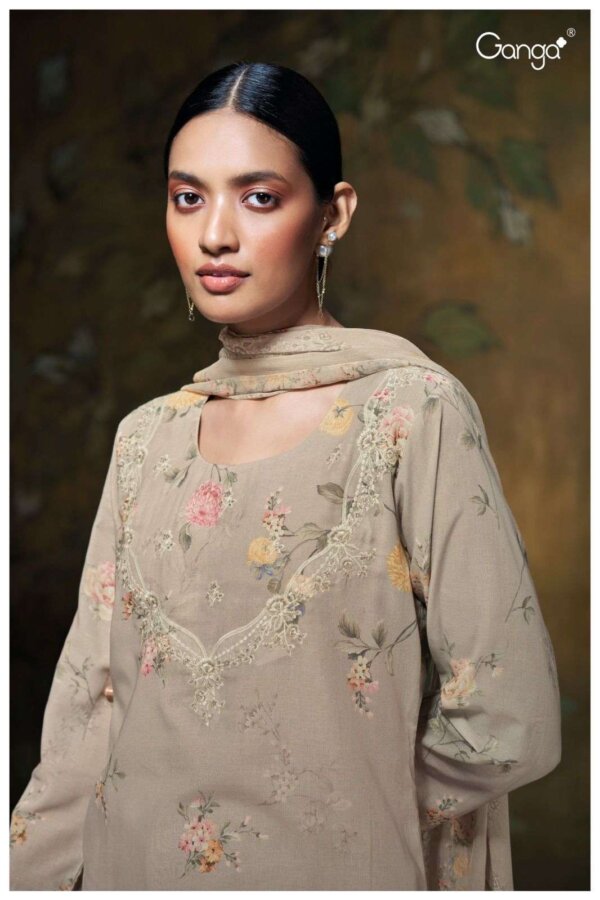 My Fashion Road Ganga Agamya Linen Jacquard Ladies Suit | S2657  – D