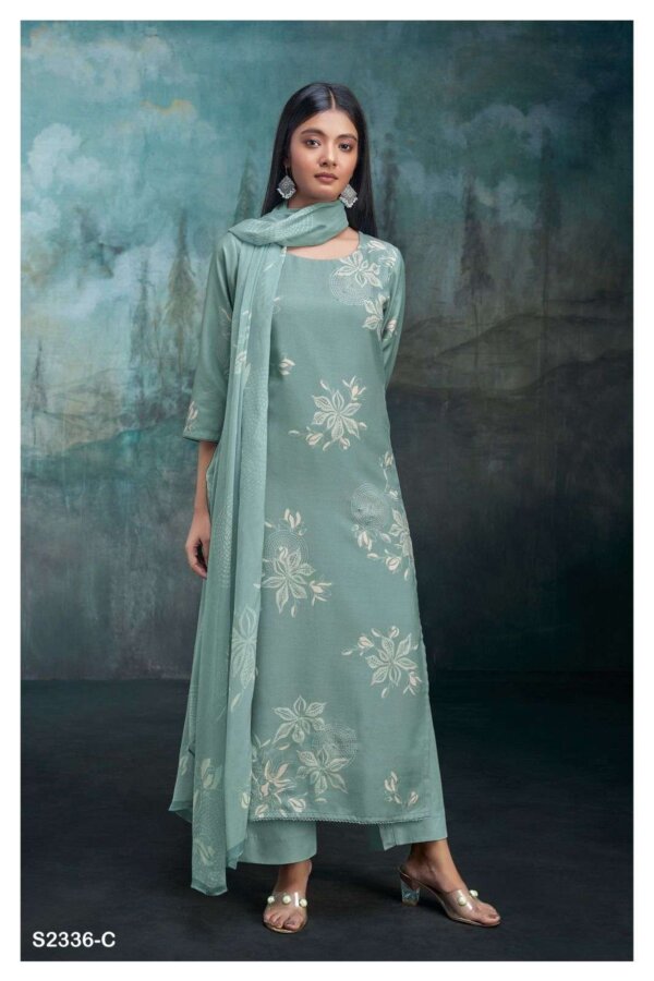 My Fashion Road Ganga Davina Fancy Cotton Silk Suit | S2336-C