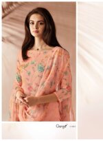 My Fashion Road Ganga Fashion Aiza Swarovski Work Linen Jacquard Suit | C1887
