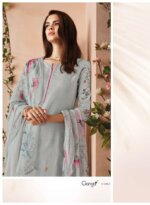 My Fashion Road Ganga Fashion Aiza Swarovski Work Linen Jacquard Suit | C1883