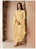 My Fashion Road Ganga Fashion Aiza Swarovski Work Linen Jacquard Suit | C1884