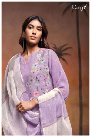 My Fashion Road Ganga Fashion Emberlynn 2582 Latest Designs Linen Suit | S2582-A