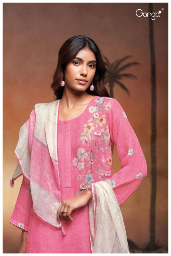 My Fashion Road Ganga Fashion Emberlynn 2582 Latest Designs Linen Suit | S2582-B