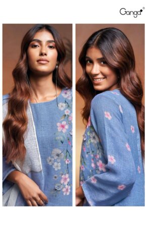 My Fashion Road Ganga Fashion Emberlynn 2582 Latest Designs Linen Suit | S2582-C