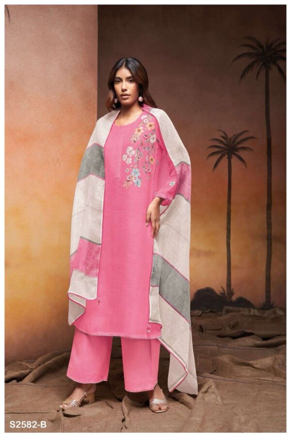 My Fashion Road Ganga Fashion Emberlynn 2582 Latest Designs Linen Suit | S2582-B
