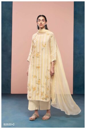 My Fashion Road Ganga Fashion Ruhika Printed Linen Fancy Ladies Dress | S2522-C