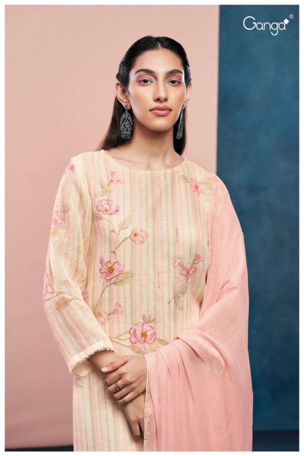 My Fashion Road Ganga Fashion Ruhika Printed Linen Fancy Ladies Dress | S2522-D