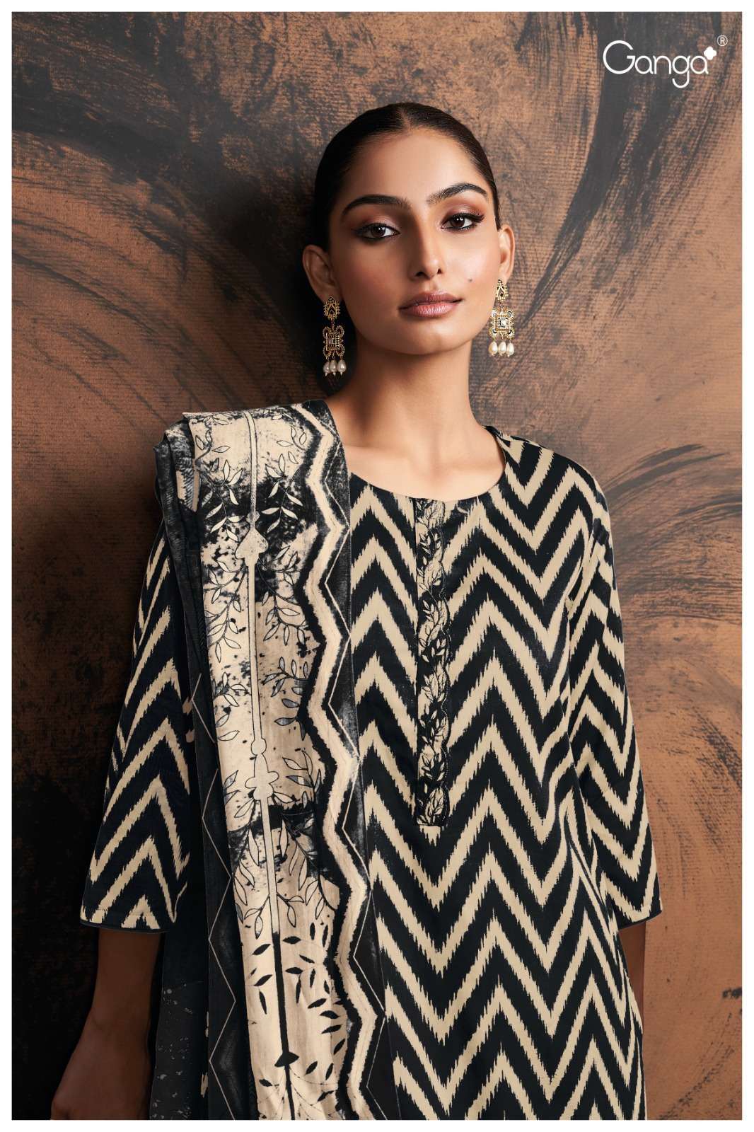 My Fashion Road Ganga Fashion Tishya Fancy Embroidery Work Cotton Ganga Suit | S2683-A