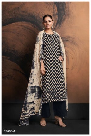 My Fashion Road Ganga Fashion Tishya Fancy Embroidery Work Cotton Ganga Suit | S2683-A