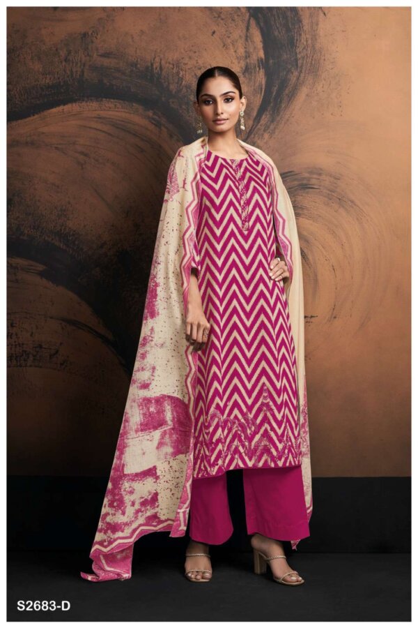 My Fashion Road Ganga Fashion Tishya Fancy Embroidery Work Cotton Ganga Suit | S2683-D