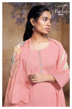 My Fashion Road Ganga Fashion Tucker Exclusive Cotton Linen Suit | S2651 – D