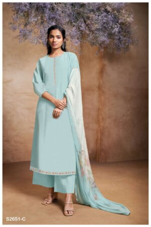 My Fashion Road Ganga Fashion Tucker Exclusive Cotton Linen Suit | S2651 – C
