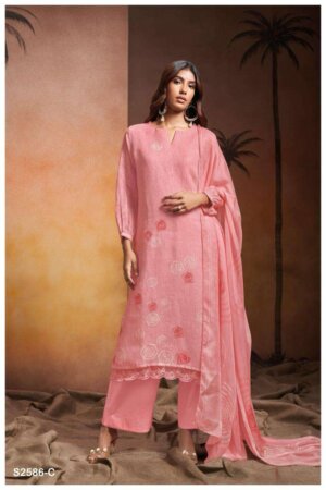 My Fashion Road Ganga Fashion Vida Premium Designs Linen Suit | S2586-C