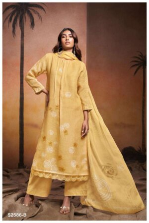My Fashion Road Ganga Fashion Vida Premium Designs Linen Suit | S2586-B