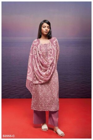 My Fashion Road Ganga Gala Premium Satin Cotton Exclusive Branded Suit | S2055-C