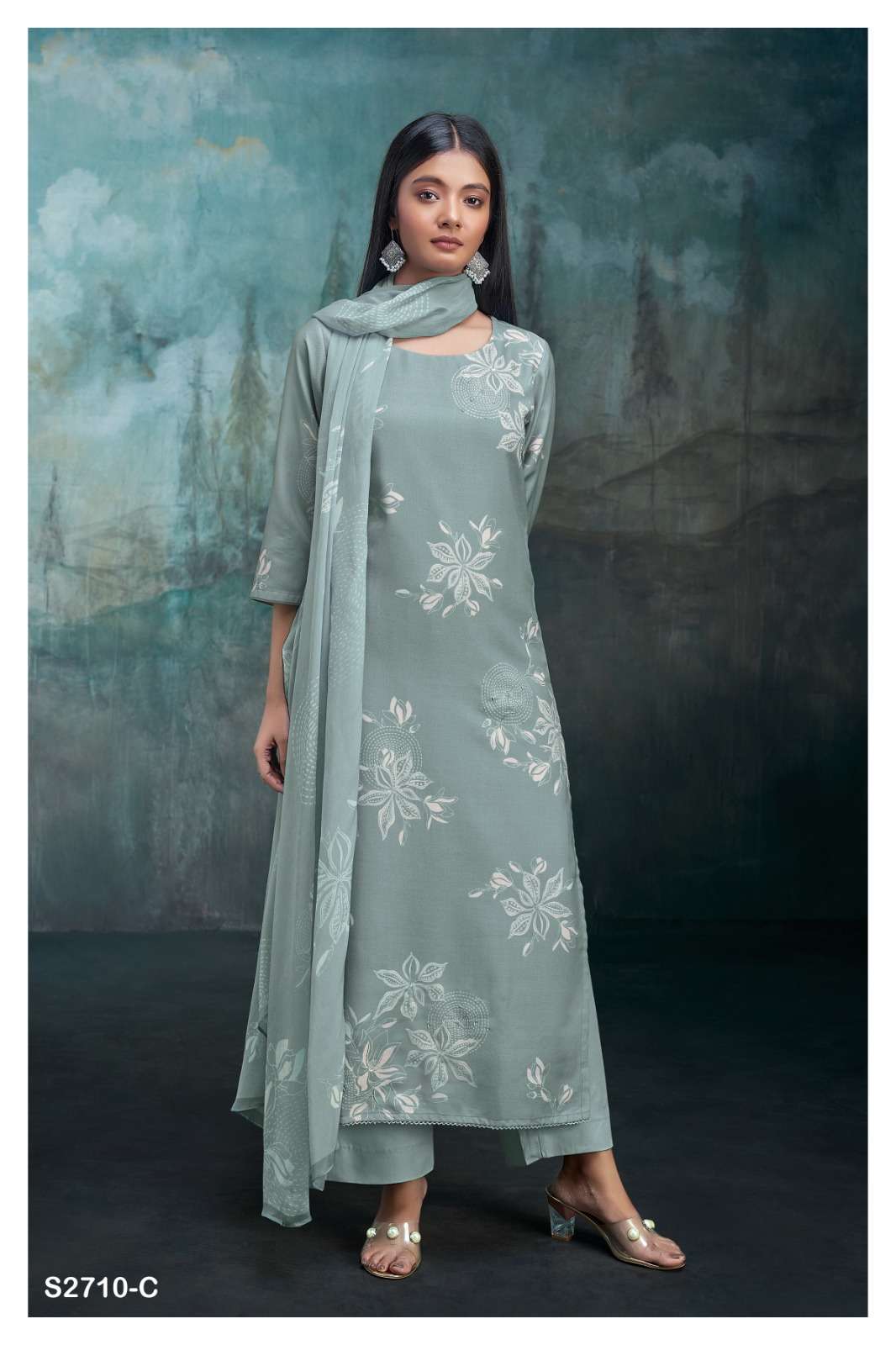 My Fashion Road Ganga Kiah Fancy Linen Jacquard Premium Suit | S2710-C