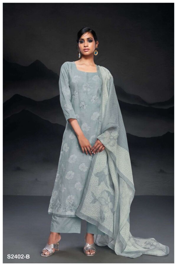 My Fashion Road Ganga kilah Fancy Linen Cotton Ladies Suit | S2402-B