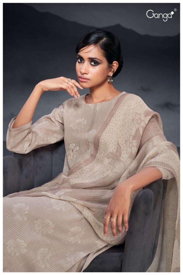 My Fashion Road Ganga kilah Fancy Linen Cotton Ladies Suit | S2402-C