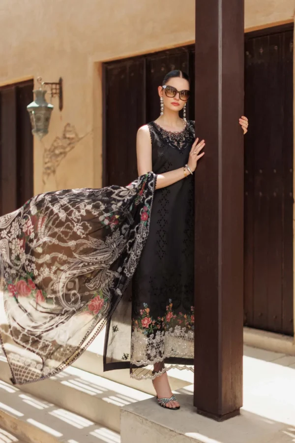 My Fashion Road Noor Handwork Laserkari Lawn Unstitched Collection 2024 | D6