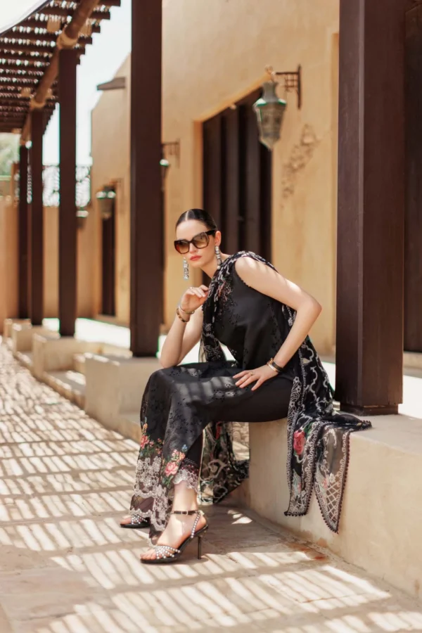 My Fashion Road Noor Handwork Laserkari Lawn Unstitched Collection 2024 | D6