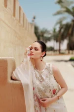 My Fashion Road Noor Handwork Laserkari Lawn Unstitched Collection 2024 | D9
