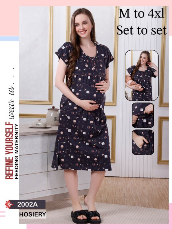 My Fashion Road Pinklabel Women Cotton Printed Short Feeding Nighty – N06 | Buy 1 get 1